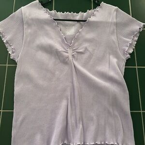 Pink Republic White Smocked Ruffled Blouse